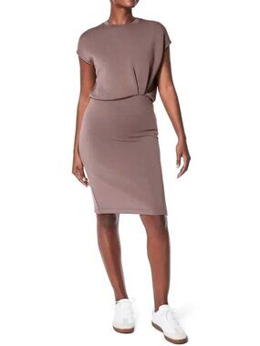 Spanx Airessentials Pleated Waist Dress in Medium Smoke